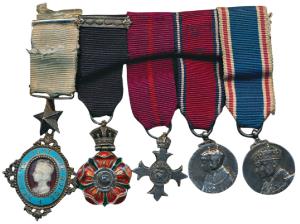 A group of miniature medals, The Most Exalted Order of the Star of India, Companion’s Neck