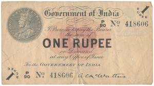 George V, Rupee 1, 1st issue, 1917, signed A. C. McWatters, (J&R 1.2A). Fine+, Scarce.