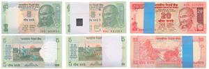 Rupees 5 (2), and 20 bundles, signed Bimal Jalan, inset L and R respectively (J&R 6.3.11.2