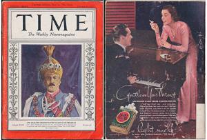 Time Magazine, February 22 1937, Nizam of Hyderabad Mir Osman Ali Khan featured on the cov