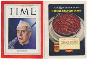 Time Magazine, October 17, 1947, Prime Minister Nehru, featured on the cover page and capt