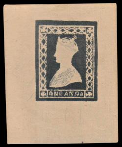 1890 Queen with Gothic Crown Design, essay reprint, 1a black on yellowish wove paper, Spen