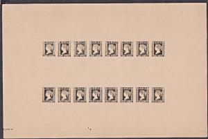 Complete sheet with two rows of eight impressions of each of the 1854, 1/2a and 1a, printe