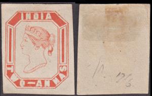 1890 Essay 2a, orange red on yellowish wove paper Spence 25, hinge mark on back. Scarce, f