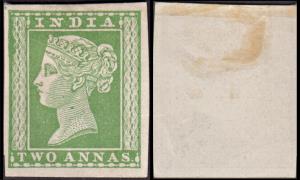 1883 Reprint, 2a, green on yellowish white paper, Spence 79, hinge mark on back. Scarce, f