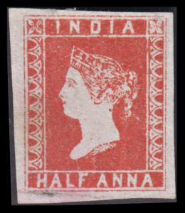1854 ½a, deep vermillion, 9 ½ arches, Wmk, part “Coat of Arms”, prepared for use but not o