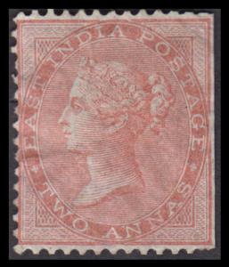 1856-64 EI QV, 2a, dull pink, SG 41, no Wmk, unused, right side imperf, hinged. Very scarc
