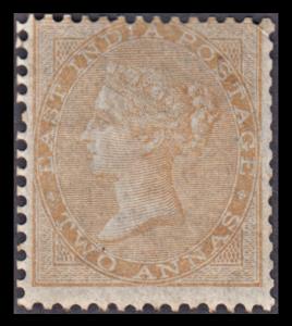 1856-64 EI QV, 2a, yellow buff, SG 42, unused, hinged, gum disturb. Very scarce, fine.