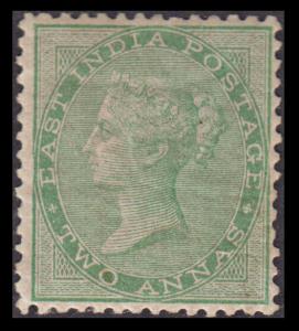 1854-56 EI QV, 2a, yellow green, unused, SG 50, prepared for use, but not officially issue