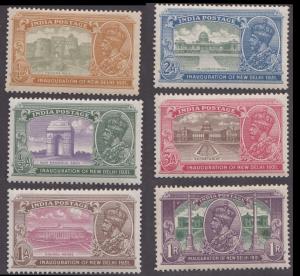 1931 Inauguration of New Delhi, KGV set of 6, SG 226-231, MNH, mixed gum condition. Fine.