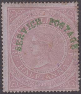 1866 Official, Fiscal, QV 1/2a, mauve, optd. ”SERVICE POSTAGE”, type O6, unused, SG O19, g