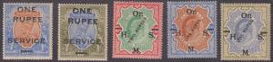 1925 Official stamps surcharged, KED VII, official stamps, optd. 1Re on 15Rs, 1Re on 25Rs,