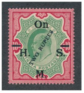 1925 Official stamps surcharged, KED VII 2Rs on 10Rs, green & scarlet, SG O101a, MNH, extr