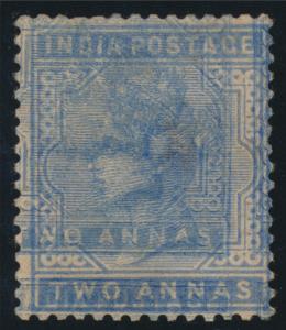1882 Empire QV 2a, blue, SG 92a, error ”Double Impression”, unused, original gum which is 