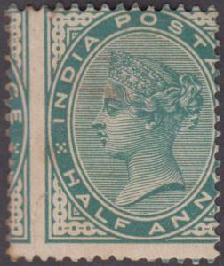 1883 Empire, QV ½a, blue green, error ”Perforation shift”, SG 85, scarce in this period, m