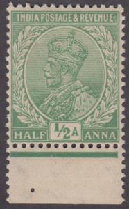 1926-33 KGV 1/2a, green, SG 202 error ”Partial set off print on gum side”. Very scarce, fi
