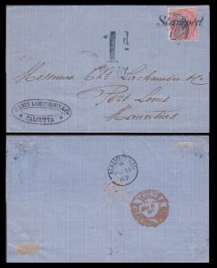 1867 entire with EI 2a, ”Stamped” and tied with Bengal ”B/1”, type7, cancellation, address