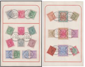 1903 CORONATION DURBAR, QV set of 9 stamps, 3a to 5Rs on piece of paper, QV set of 10 stam