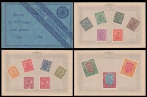 1934 British India Postage Stamp Souvenir, The Xth UPU Congress, Cairo affixed with KGV St