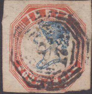 India used in Straits Settlements, Singapore, 1854 QV litho, 4a, head die III, cut square,