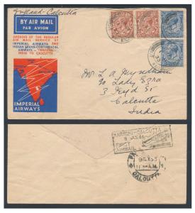 1933 Imperial Airways and Indian Trans-continental Airways, London —Karachi - Calcutta Fir