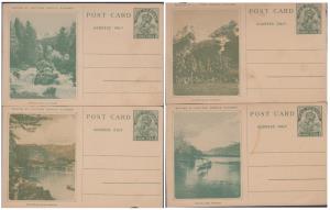1937 PS Picture Post Cards, KGV 9p green on buff, depicting Dal Lake, Jhelum River, Ferozp