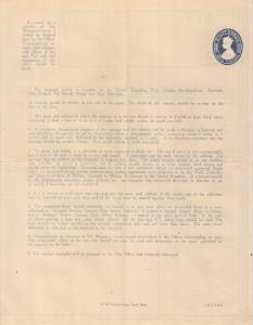 1943 PS stamped Airgraph form, KGVI 8a purple on cream, PV#AG2, folded, mint, fine.