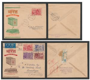 1949 UPU set, SG325-28, on private air mail registered FDC to Indonesia, depicting picture