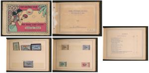 ”INDIA POSATGE STAMP CENTENARY / 1854 -1954” Souvenir Album, depicting a lady holding Lotu