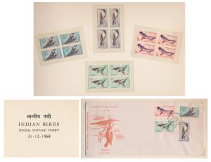 1968 Indian Birds, designer VIP Folder distributed to dignitaries during stamp release fun