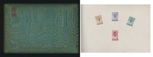 ”INDIA POSATGE STAMPS” Souvenir Album with green Khadi cover printed with state emblem and