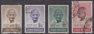 1948 Mahatma Gandhi, set of 4, #289a, SG 305-8, used.