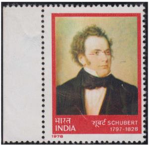 1978 Franz Schubert, 1Re, error ”black (face value) omitted, RAY#CO17, SG 907a, only 28 kn