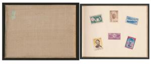 Small Khadi cover souvenir album printed with state emblem, inside pages includes stamps f