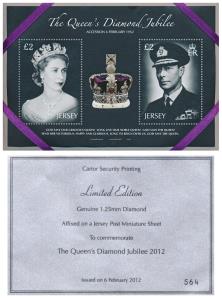 2012 Jersey Post Limited Edition Miniature Sheet (only 600 issued), issued to commemorate 