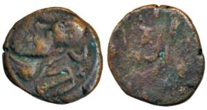 Kings of Elymais, Kamnaskires III (c. 83/2-74/63 BC), Copper Drachma 2.7g, obv. diademed b