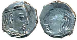 Western Kshatrapas, Svami Rudrasena III son of Svami Rudradaman II (348-378 AD), Silver Dr