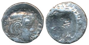Western Kshatrapas, Silver Drachma, Error, Brockage, nice, deep and complete Lakhi impress