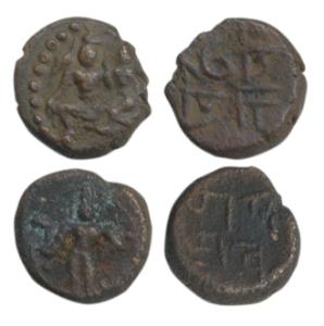 Thanjavur Nayakas, Vijayaraghava Nayaka (1631-1673 AD), Copper Kasu (2), obv. Shiva Parvat