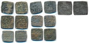 Mahmud Shah II, Silver Square Tanka, 11.03g, Al Wathiq al Samad legend (G&G M159); Assorte