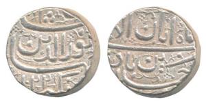 Jahangir, Silver Rupee, Ahmedabad Mint, Muzayyan couplet, Month Aban, AH 1022 (KM 149.2). 