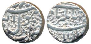 Jahangir, Silver Rupee, 11.35g, Ahmednagar Mint, Kalima on rev., name of Jahangir spelled 