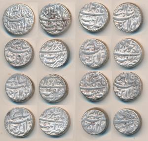 Jahangir, Silver Rupee (8), Patna Mint, Farwardin AH 1031/17; Ardibihisht AH 1034/20; Khur