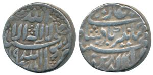Jahangir, Silver Heavy Rupee, 13.52g, no mint name but stylization that of Tatta Mint, Kal