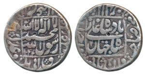 Shah Jahan, Silver Rupee, 11.35g, Ahmedabad Mint, AH 1044/7, legend within square area (KM