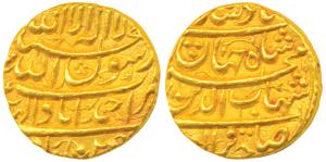 Shah Jahan (AH 1037-1068, 1628-1658 AD), Gold Mohur, 10.92g, Ahmedabad Mint, RY 4, legend 