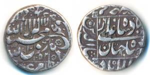 Shah Jahan, Silver Rupee, 11.38g, Allahabad Mint, AH 1052/16, legend within square area (K