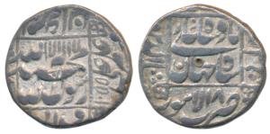Shah Jahan, Silver Rupee, 11.28g, Lahore Mint, AH 1055/18, legend within square area, comp