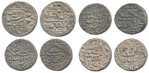 Shah Jahan, Silver Rupee (4), Surat Mint, AH 1044, 1058/21, 1063/27, 1068/xx, legend withi