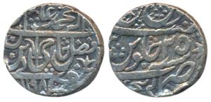 Kalpi Hijari Mint, Silver Rupee, 10.91g, in the name of Shah Alam II, AH 1198/25 (M&W T3).
